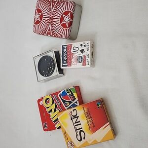 Set of Dice and Card Games with a bonus vintage Brain Game